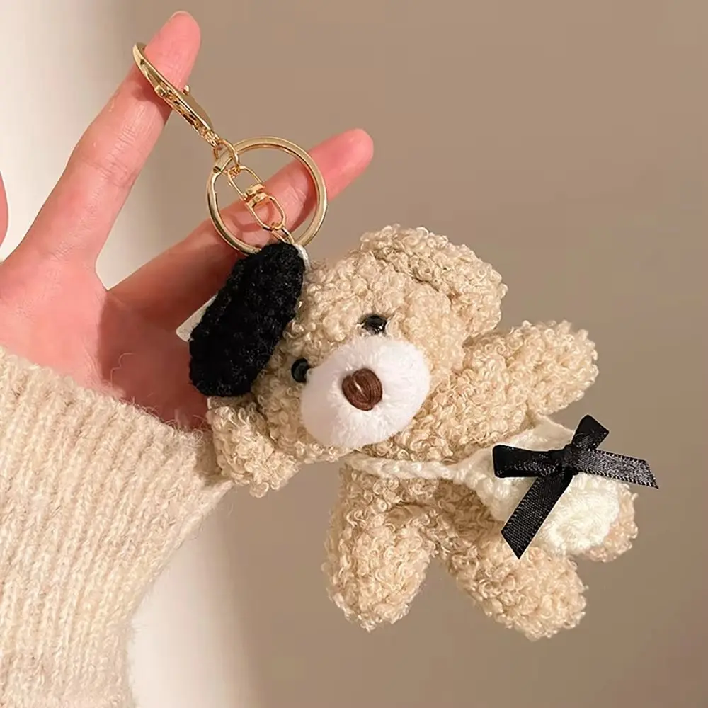 Hanging Ornament Little Bear Pendant Bag Charm Car Key Ring Plush Doll Keychain Stuffed Animal Cartoon Stuffed Doll Backpack
