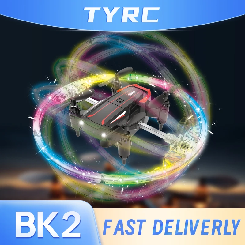 Mini RC LED Stunt Rolling Drone BK2 With Colorful Lighting Professional Quadcopter Fixed Height Miniature Drones Toys for Boys