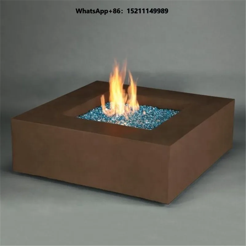 Corten Steel Propane Gas Fire Pit Table for Outdoor Garden Elegant Gas Fire Pit Table