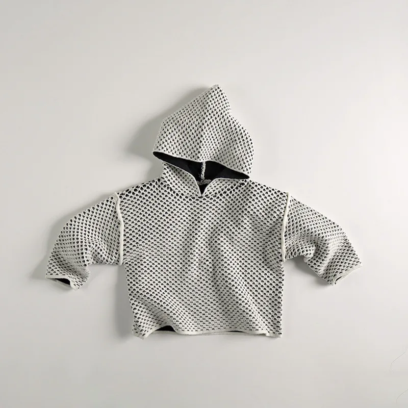 

2024 Autumn New Children Long Sleeve Hooded Sweatshirt Boys Girls Fashion Hoodie Cotton Kids Casual Knitted Sweater Baby Clothes