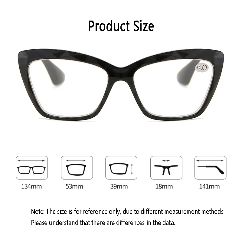 Elbru 2023 New Cateye Reading Glasses Women Fashion Prescription Presbyopic Optical Eyeglasses Eyewear For Vision Unisex +1+2+4