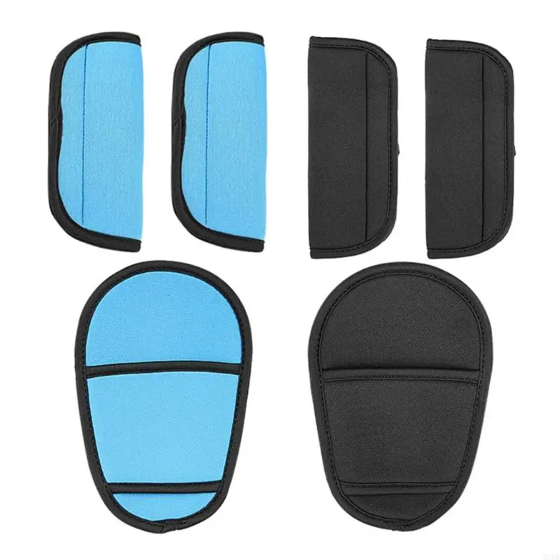 1 Set Soft Thick Baby Stroller Shoulder Strap Covers Universal Baby Safety Car Seat Belt Pads and Crotch Protective Cushion