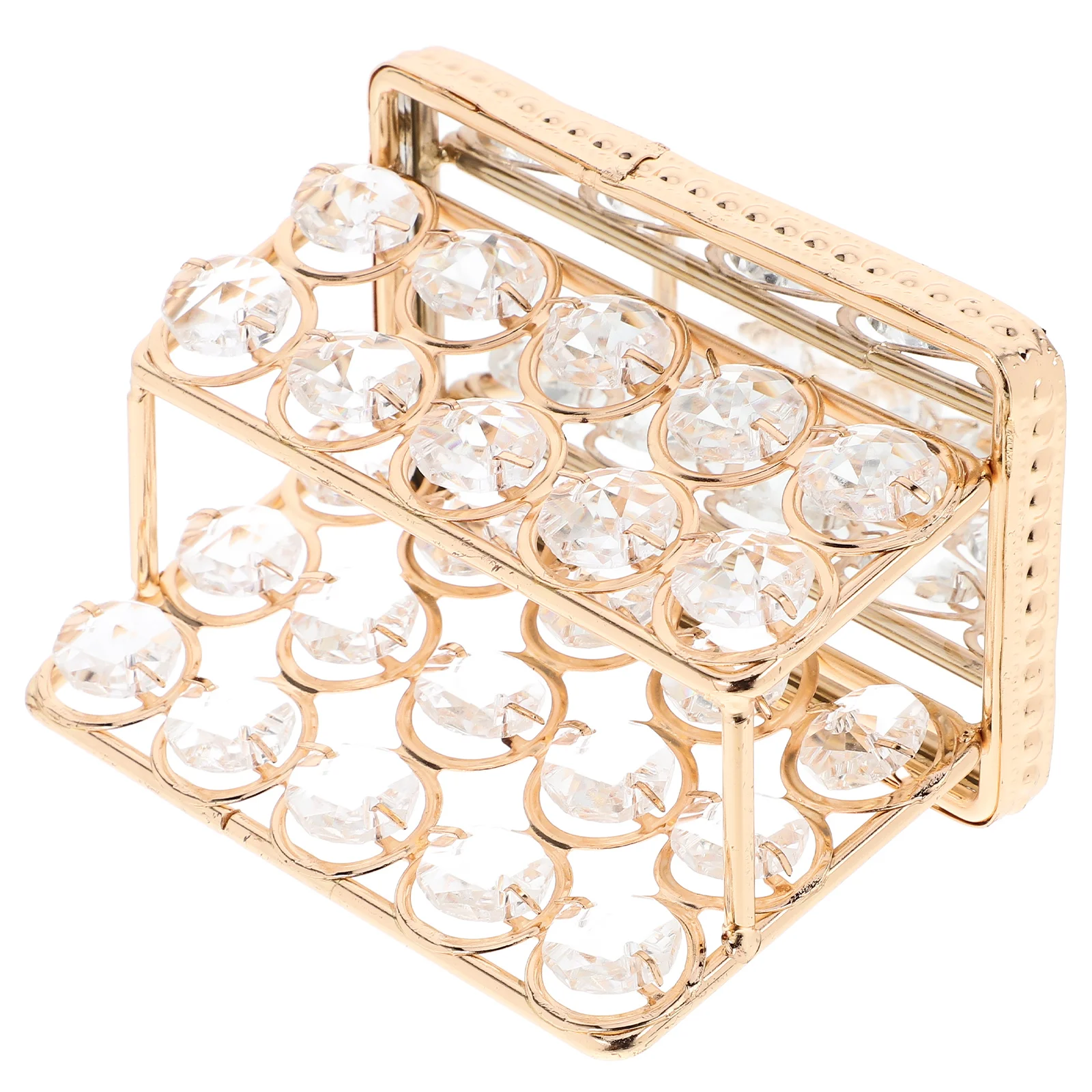 

Business Card Holder Metal Crystal Desktop Organizer for Office Home Minimalist Design Smooth Edge Vertical Card Stand