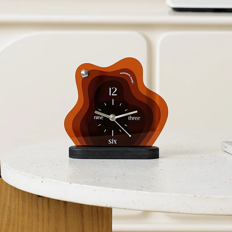 

Innovative Desktop Clock with Acrylic Base for Office Living Room Modern Home Decor Unique Wall Decoration Artwork