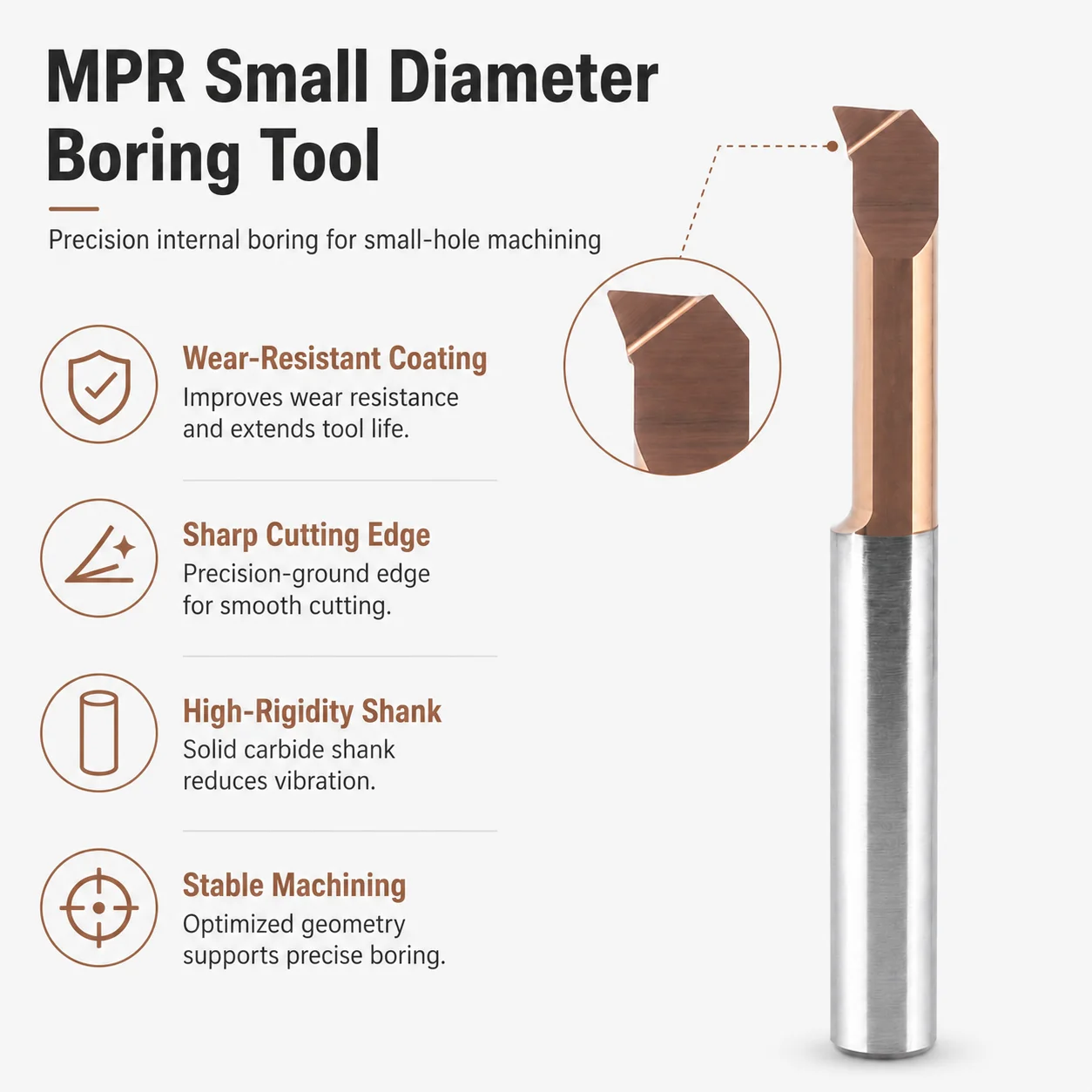 MPR MPR2R0.15 L10 MPR3R0.2 L15 MPR4R0.2 MPR5R0.2 L22 MPR6R0.2 Nutenfräswerkzeuge aus Vollhartmetall für kleine Bohrungen CNC-Drehmaschinenfräser – Detail 3