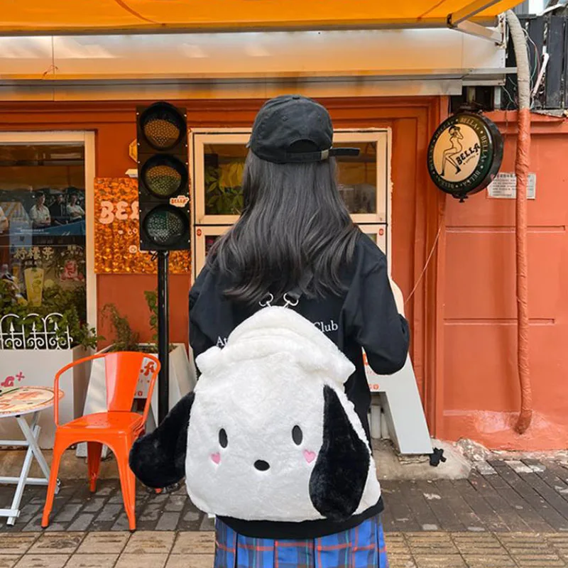 Pochacco Kawaii Handbag Sanrio Multifunctional Crossbody Backpack 2023 New Plush Bag Large Capacity Daily Cute Tote Bag