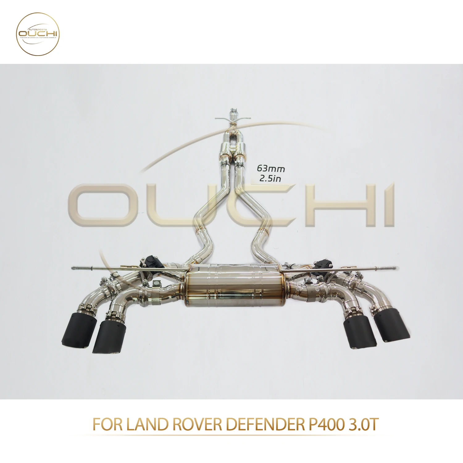 

OUCHI Factory Direct Sales Catback for Land Rover Defender P400 3.0T SS304 Electronic Valves Tips Muffler Exhaust Auto Parts