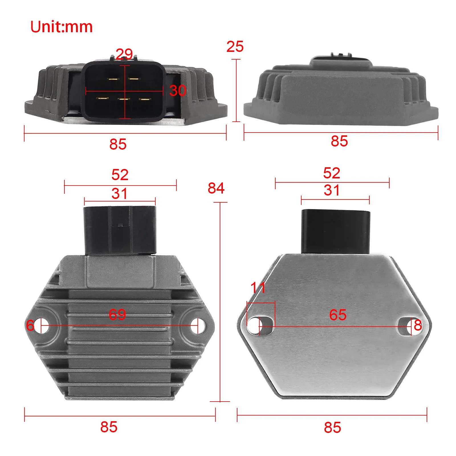 Prostownik regulatora napięcia do Honda TRX350 TE Rancher 350 TRX450 TRX450S TRX450ES TRX450FM TRX400 TRX350 ES TRX 400 FW D10 — zdjęcie 3
