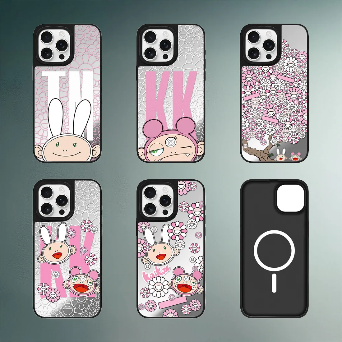 

Cute Rabbit Mouse Flower Mirror Surface IPhone 12 13 14 15 16 Pro Max Case - Protective IPhone Case