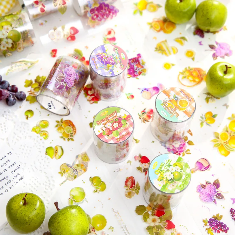 

Romantic Fruity Pie Series PET Stickers Single Roll Tape Handbook Material Collage DIY Journal Album Photo Frame Scrapbook