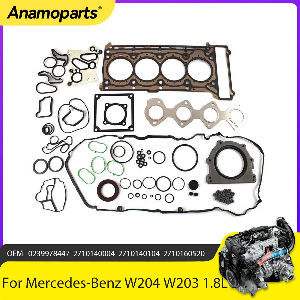 Engine Parts Rebuild Overhaul Full Gasket Seals Set Fit 1.8 L For Mercedes-Benz M271 W204 W203 W211 1.8L 0239978447 2710140004