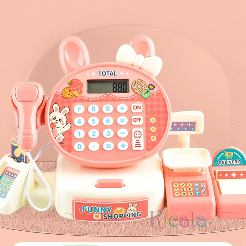 Kids Shopping Cash Register Toys Mini market Receiver Set Calculation Checkout Counter Toy Bithtday Christmas Gifts