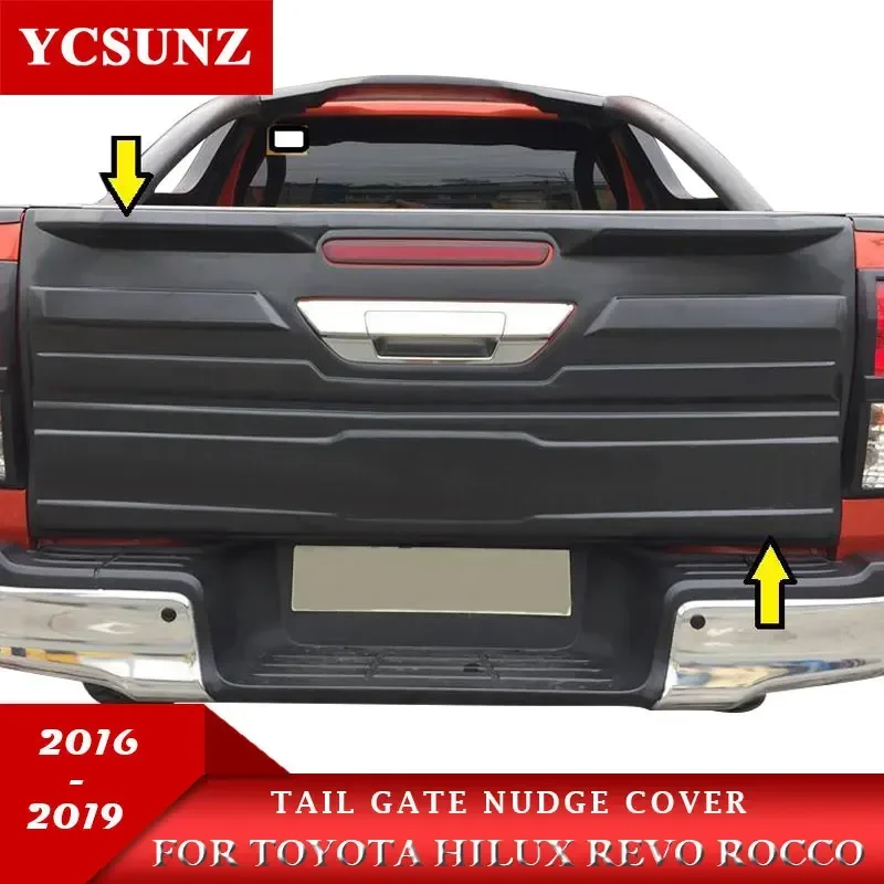 

Tail Gate Nudge Cover For Toyota Hilux Revo Rocco SR5 2016 2017 2018 2019 2020 Tailgate Trim Panel Pickup Truck Car Accessories