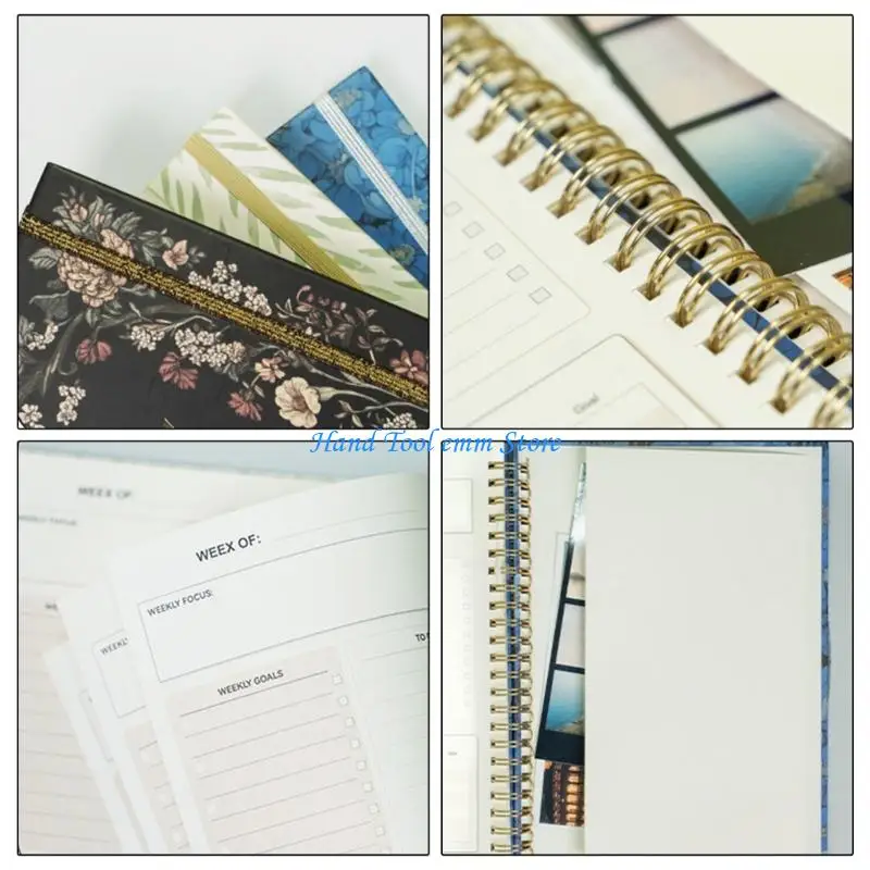 H37F 2026 Twin Coil Binding Weekly Planner 52 Weeks Monthly Planner For Scheduling