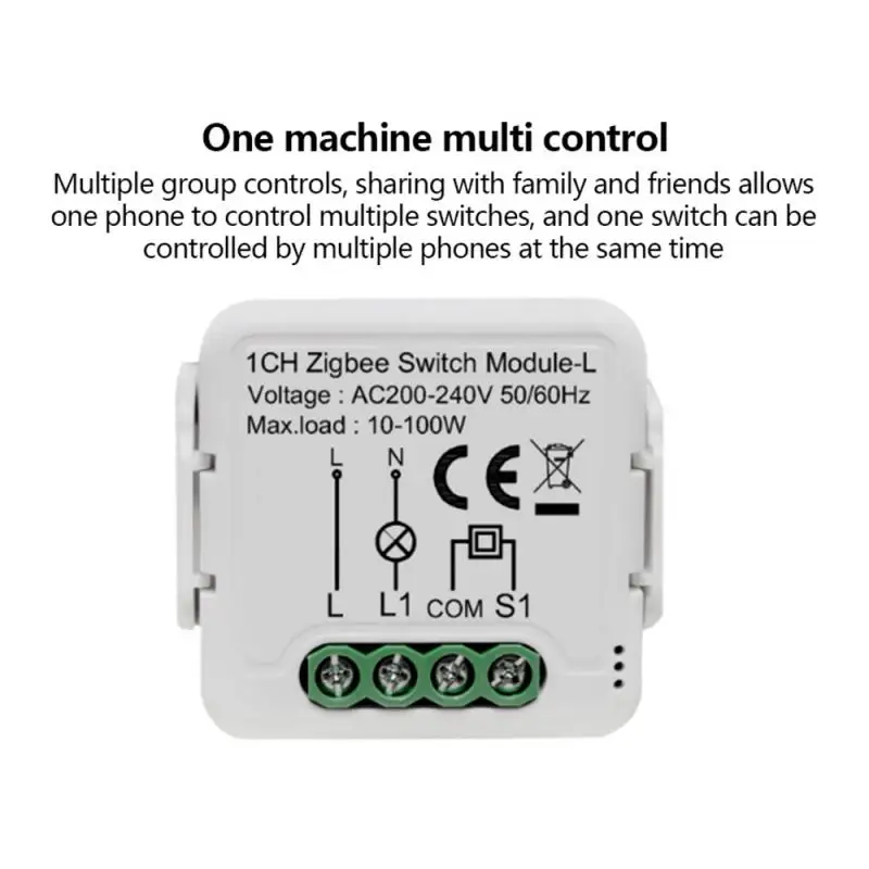 Tuya ZigBee 3.0 DIY Smart Light Switch 1/2/3gang Breaker Module Smart Life Control Via Alexa Google Home No Neutral Wire Require