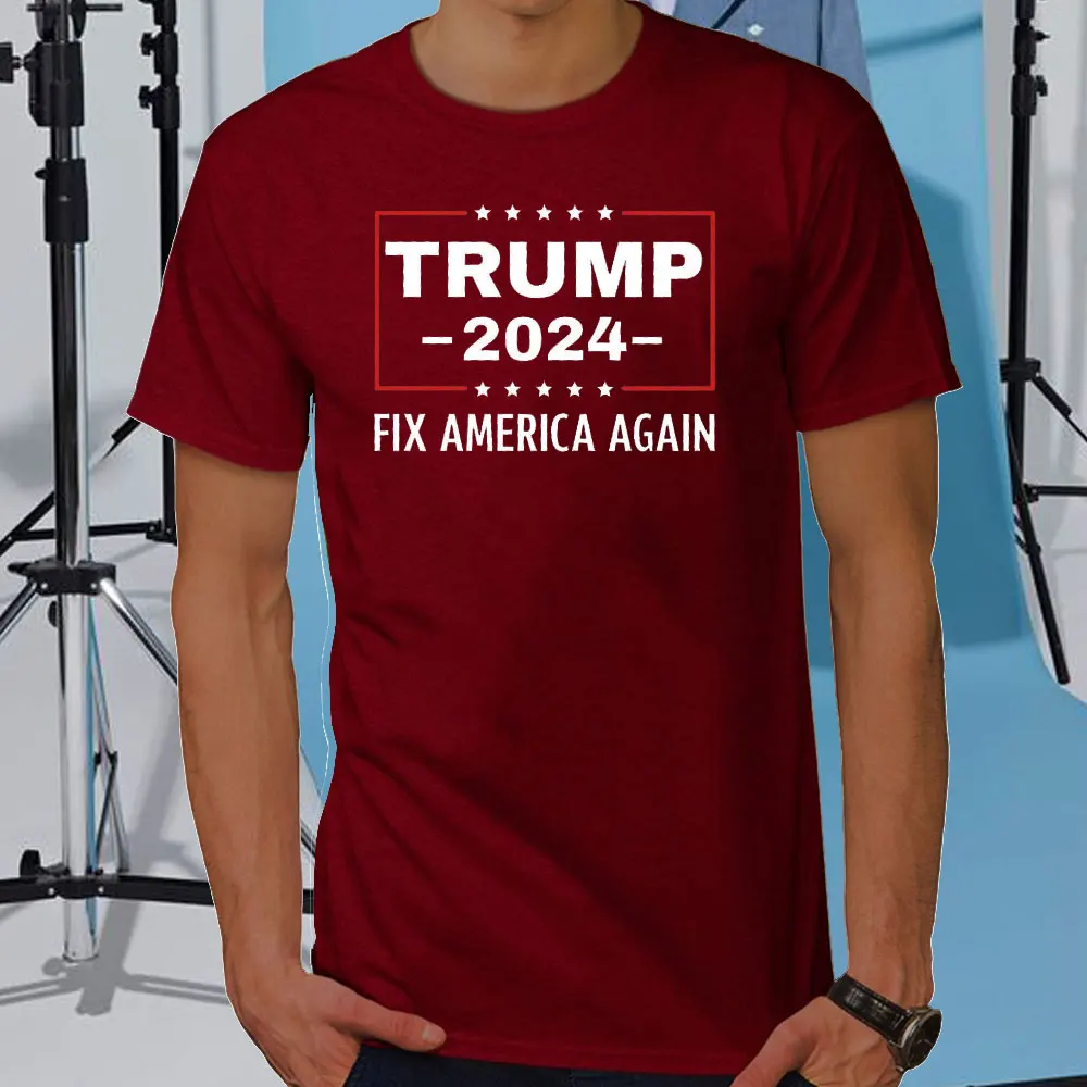 Make America Great Again Trump Printed Cotton Tshirt 2024 Trump Election Man Streetwear Keep A Merica Great Trump 2024 Tee Tops