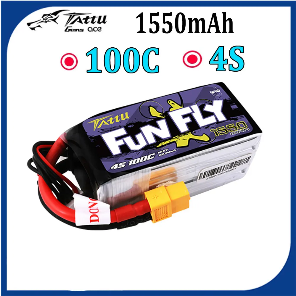 TATTU FUNFLY 1550mAh 4S 14.8V 100C bateria Lipo XT60 wtyczka do dron FPV