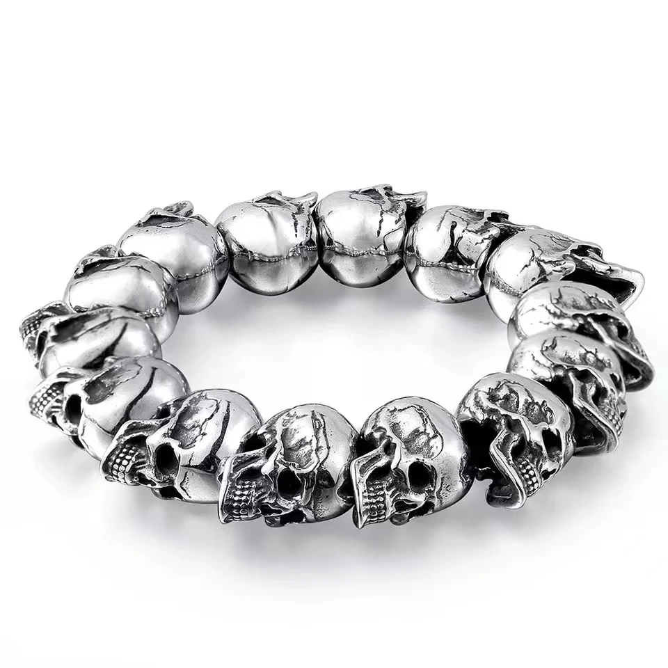 Fashion Trend Creative Personality Skull Gothic Rider Bracelet Halloween Retro Punk Accessories Men and Women Gifts