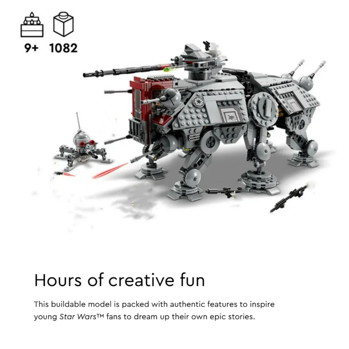 

Совместимый конструктор 1082 детали «Звездные войны» для сборки, декор для дома, рождественский подарок для детей, 75337 Disney AT-TE Walker, строительные блоки из кирпичиков