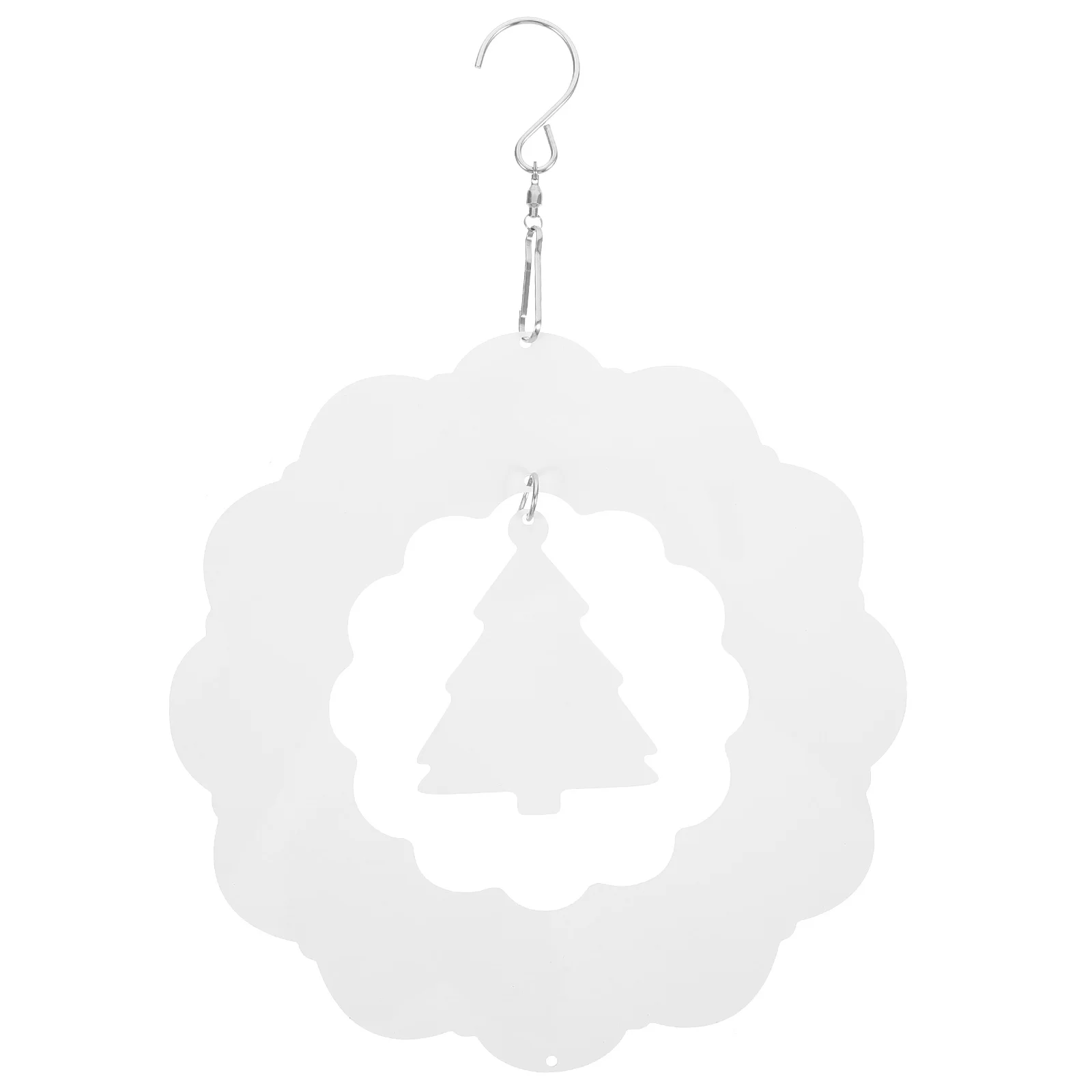 

Christmas Tree Spinner Sublimation Blanks Hanging Sublimation Wind Spinners Ornament White DIY Aluminum Decor