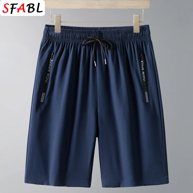

New Summer Breathable Beach Shorts Quick Dry Fitness Sports Shorts Men Board Short Pants Male Workout Bottom Black Gray Blue 3XL