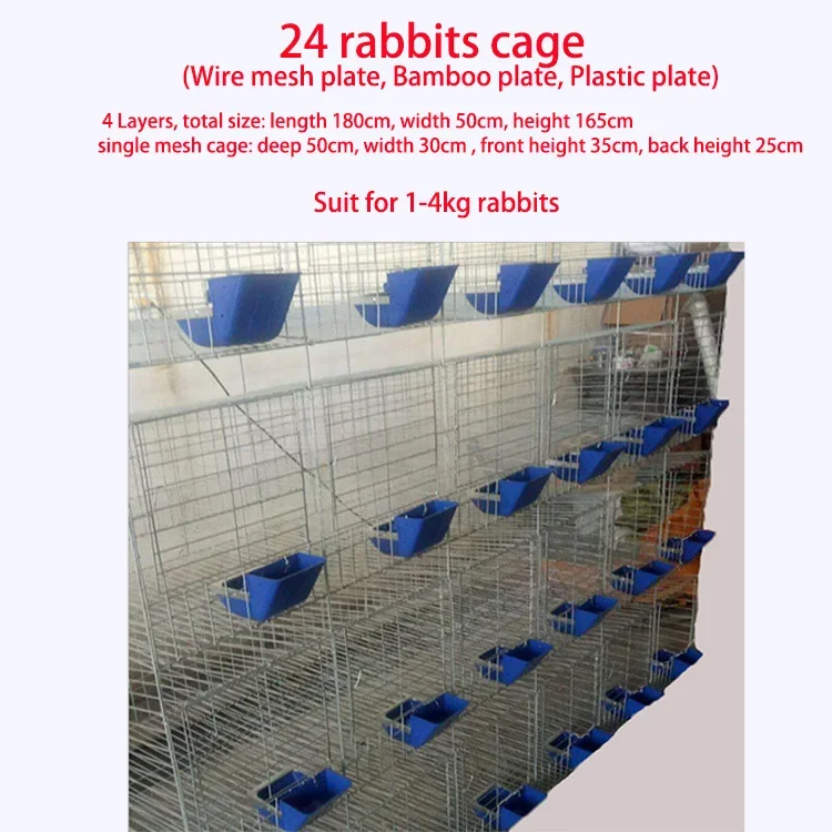 Farm breeding cage 4 layers 24 cells  commercial rabbit cage