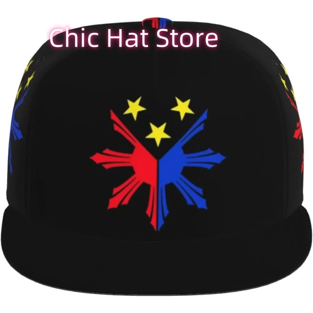 Czapka z daszkiem w stylu flagi, unisex, regulowana, typu trucker, snapback, czapka przeciwsłoneczna, patriotyczna czapka z płaskim daszkiem, filipińska