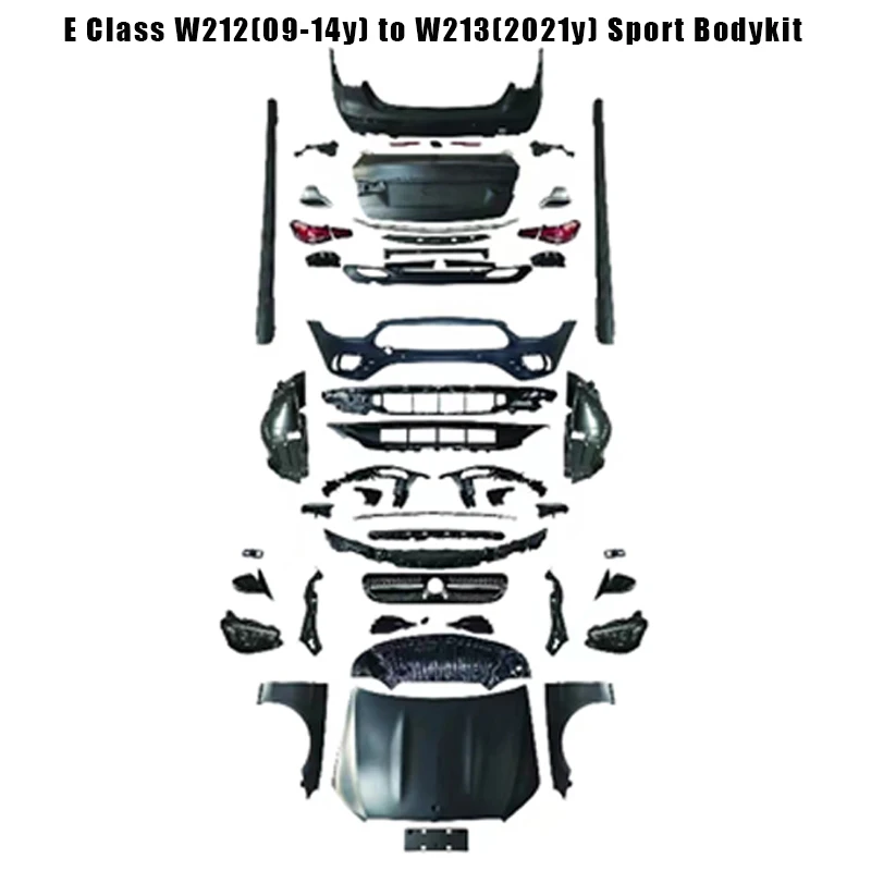 Car Body Kit for E-class 2009-2014 W212 Upgrade to 2021 Sport Style E Class Look Auto Bumpers Trunk Lid