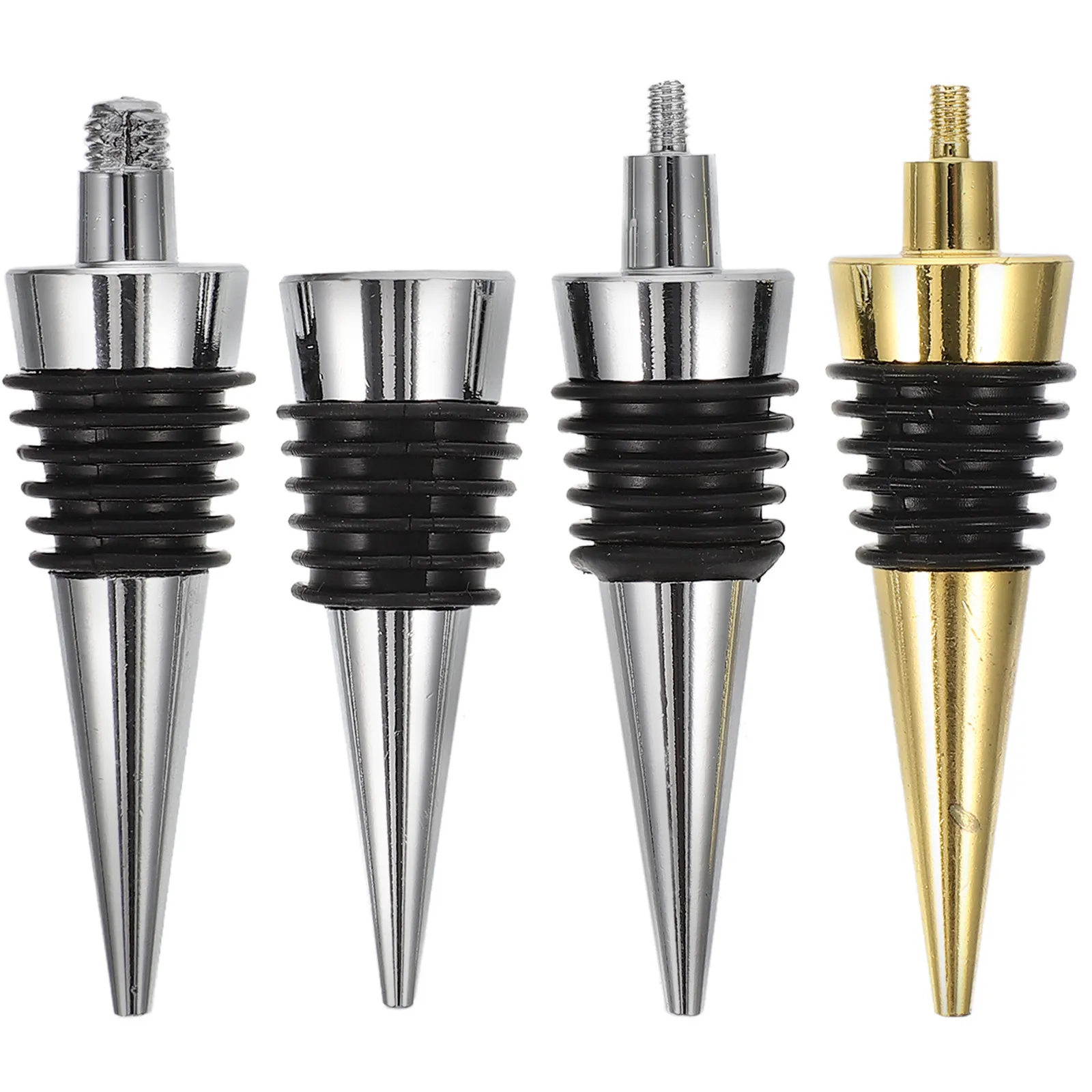 Juego de 4 tapones elegantes para botellas de vino, tapones selladores reutilizables para vino, aceite de oliva, hogar, fiesta, boda, bar, regalo