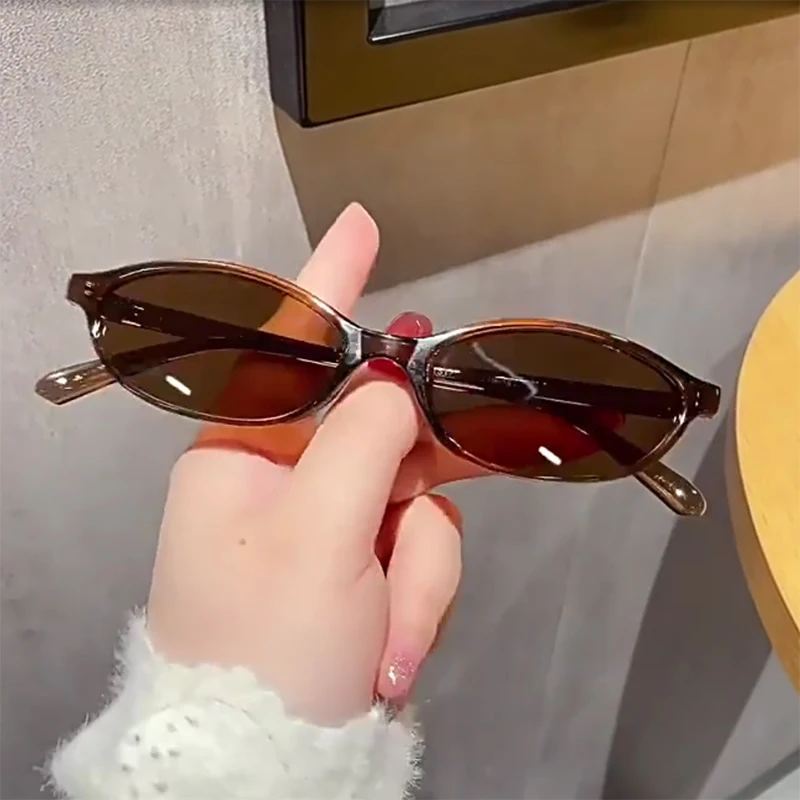 Vintage Kleine Ellipsenförmige Damen-Sonnenbrille, Marken-Schwarze Runde Coole Herren-Sonnenbrille, Designer Kreisförmige Sonnenbrillen für Männer und Frauen