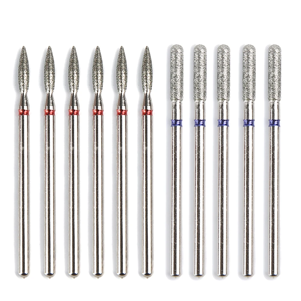 5/6개 다이아몬드 밀링 커터 큐티클 네일 드릴 비트 전동 매니큐어 드릴 페디큐어 밀링 비트 파일 네일 아트 액세서리 도구