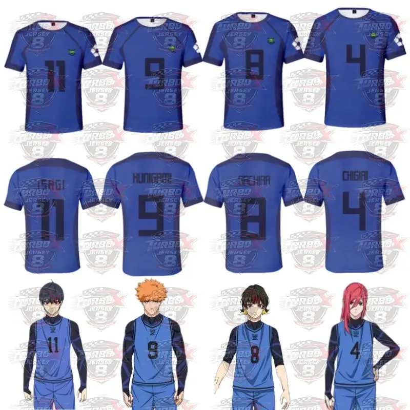 Anime Japan Blue Lock Isagi Yoichi Football Shirt Cosplay Hyoma Chigiri Meguru Bachira Daily Street Style T-shirt Top