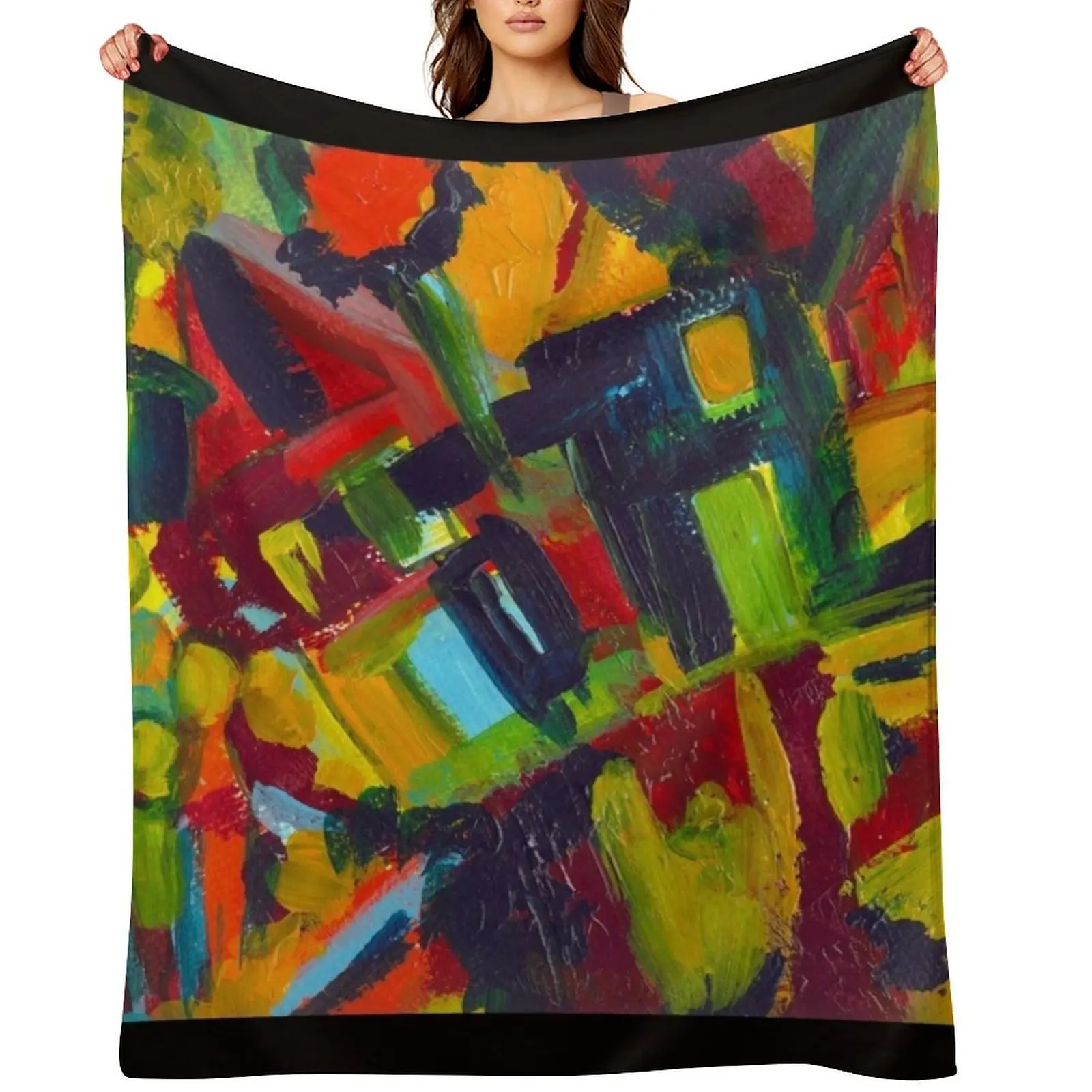 

Kandinsky - 304, colorful abstract painting Throw Blanket Cute Plaid on the sofa Thermals For Travel Blankets