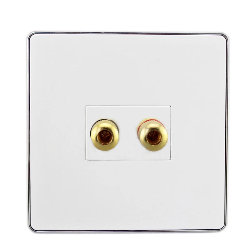 Hifi Audio Terminal Wall Panel Sound System Banana Female Connector Plug Socket Acoustic Speaker Binding Post Face Plate Cover