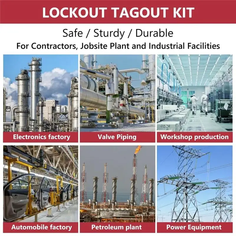 Multifunction 56 Pcs Lockout Tagout Kit Safety Electrical With Clamp-On Circuit Breaker Lockout,For Electrical/Industrial/Mechan