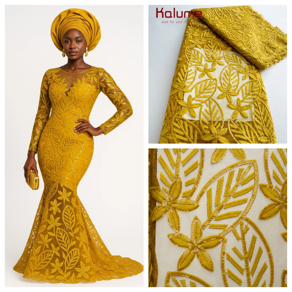 

Kalume 2025 African Lace Fabric Newest Soft French Mesh Net Lace Fabric Party Nigerian Tulle Lace With Sequins For Wedding F4465