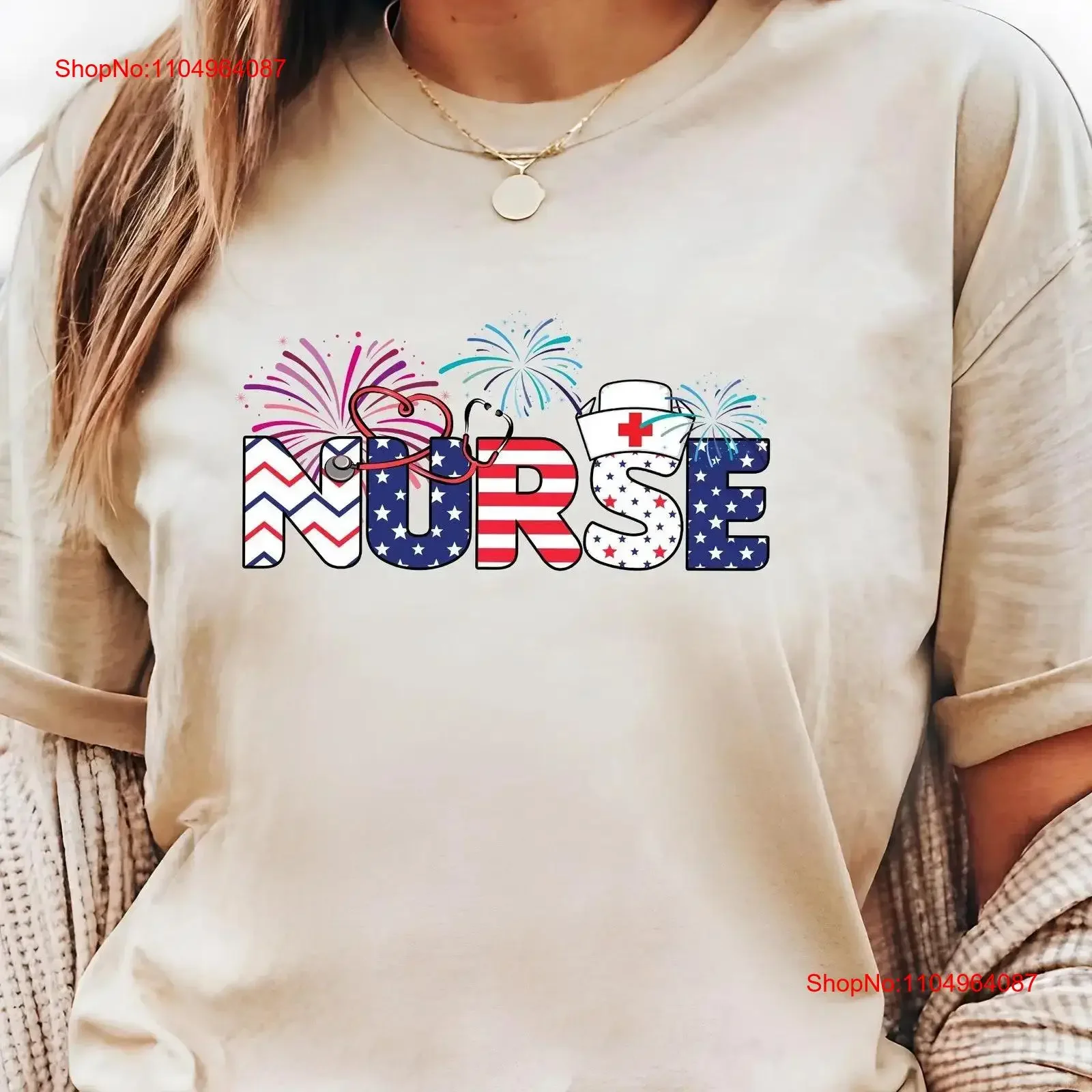 

4th Of July Nurse T Shirt Patriotic American Life Freedom Memorial Day for vintage Washed Comfortable Breathable fashion