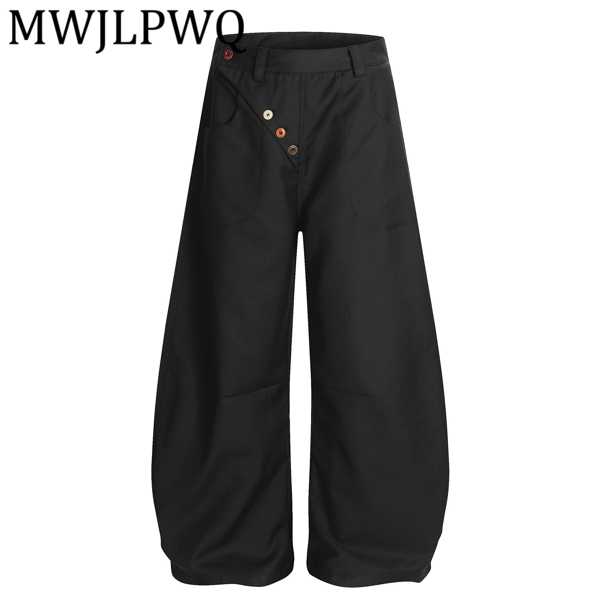 

MWJLPWQ Modish American Style Simple Loose Machete Casual Pants High Street Wide Leg Trousers 2025 Spring Autumn New 21427