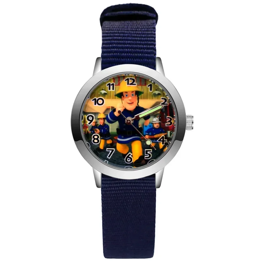 Fashion Cartoon Rainbow Children's Kids Student Girls Boys Quartz Leather Nylon Strap Brand Watch Factory Wholesale gift