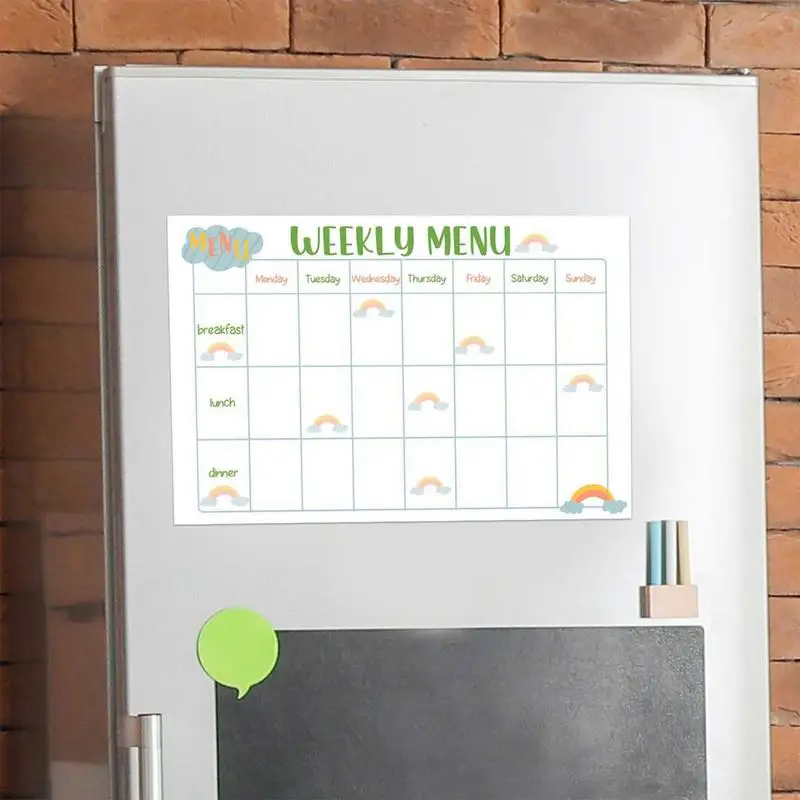 Wall Whiteboard Self-Adhesive Home Planning Supplies Dry Erase Board Calendar For Refrigerator Reusable Rainbow Whiteboard For