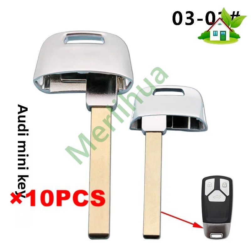 FOR Audi A4L Q3 Q5 Q7 2017 Panda Style MLB Smart Key Fob Emergency Mechanical Key Blade Spare Blank