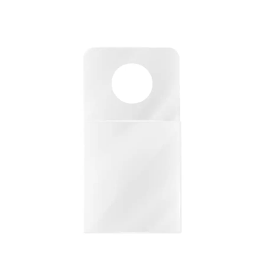 

Adhesive Plastic Circular Hang Tabs 1 7/8" X 7/8" - Great for Retail Displays in Business Shops and Stores, Strong Hold, Self A