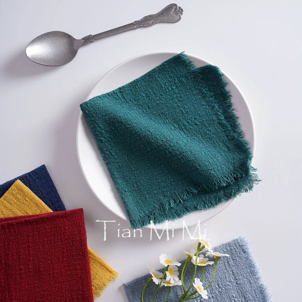 50 Pack Pure Cotton Gauze Cloth Napkins 32x32cm Vintage Cheesecloth Handkerchief Wedding Picnic Dinner Party Table Decor