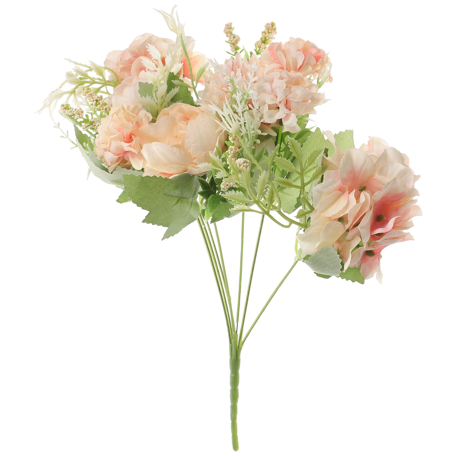 

White Artificial Peony Flowers Bouquet Ornament Fake Wedding Decor Pink Bridesmaid