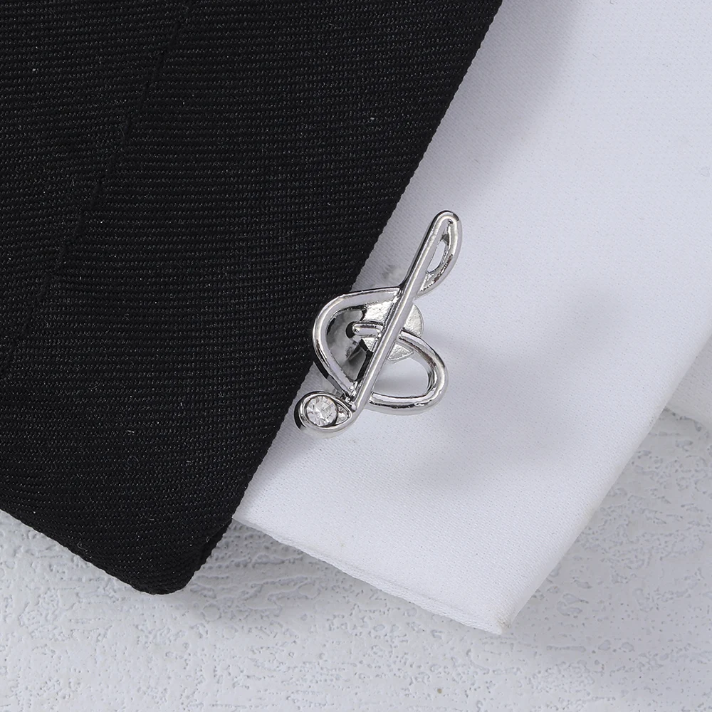 2 Pcs Musical Notation Cufflinks Silver Tone G Clef Cuff Links For Hip Hop Rocker Shirt Blouse Sleeve Button Wholesale Jewelry