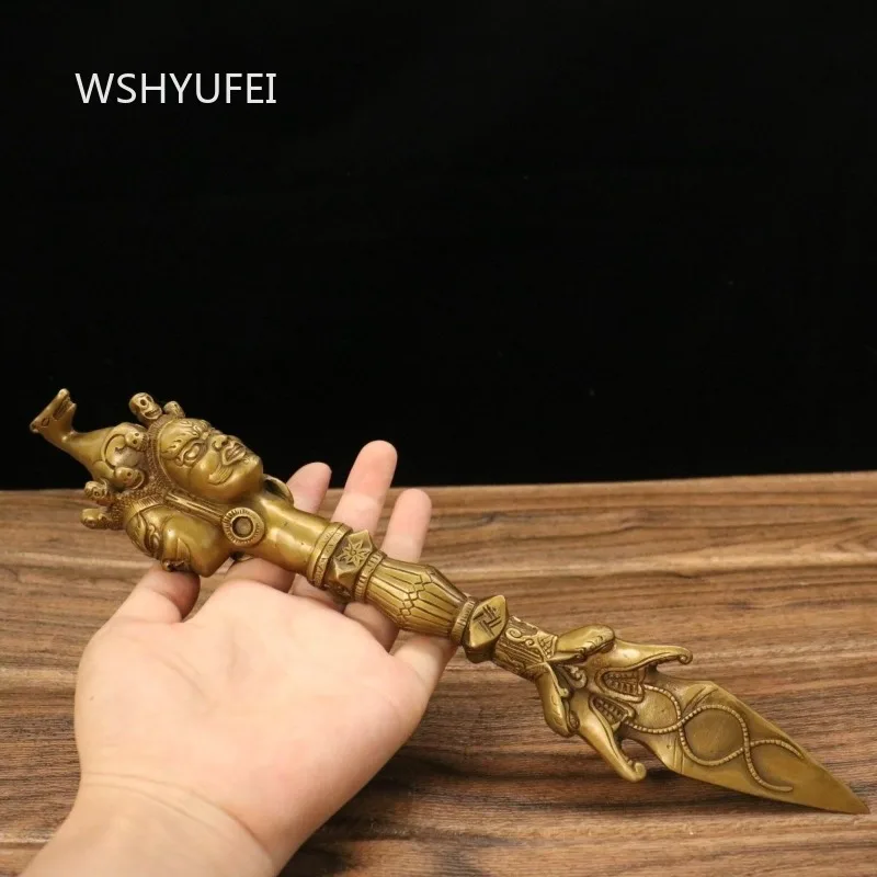 Vintage Copper Hayagriva Phurba Tibetan Buddhist Vajra Pestle Ritual Dharma Implement Altar Meditation Ornament Worship Supply