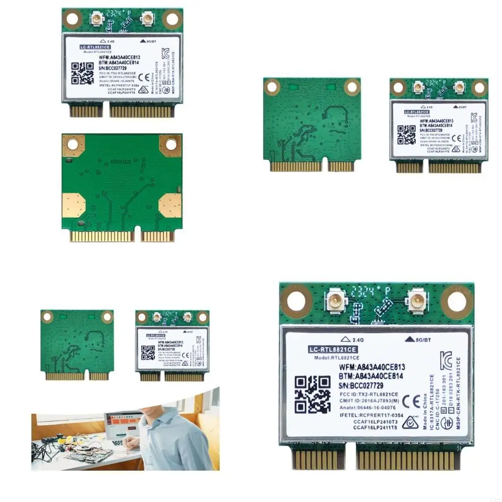 C90F 에너지 효율적인 무선 네트워킹 카드 RTL8821CE Wi -Fi 6 어댑터 저전력 소비 장치.