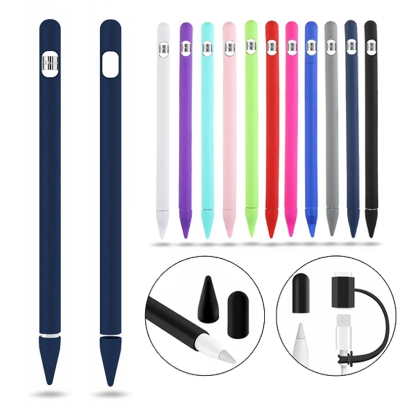 

Мягкий силиконовый чехол 4 в 1 для Apple Pencil 1-го поколения, защитный чехол для стилуса, аксессуары для iPad Pencil 1, чехол-накладка