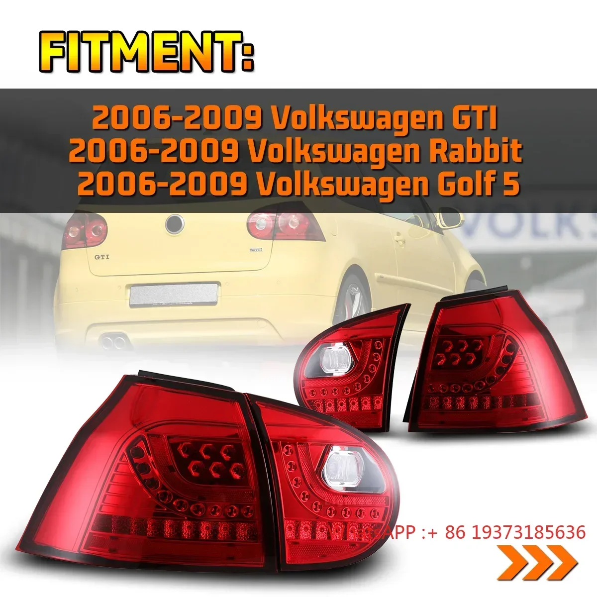 Winjet Factory price Auto light Car rear Lamp Full Led Tail lights For Volkswagen VW Golf 5 mk5 gti 2003-2008 taillights