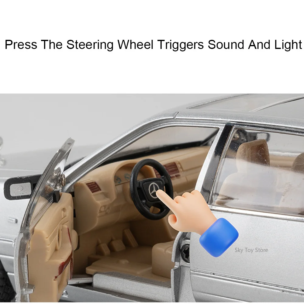 1:24 W140 320SEL alliage modèle S400L moulé sous pression voiture jouets avec son lumière retirer portes ouvertes véhicules miniatures cadeau du petit ami